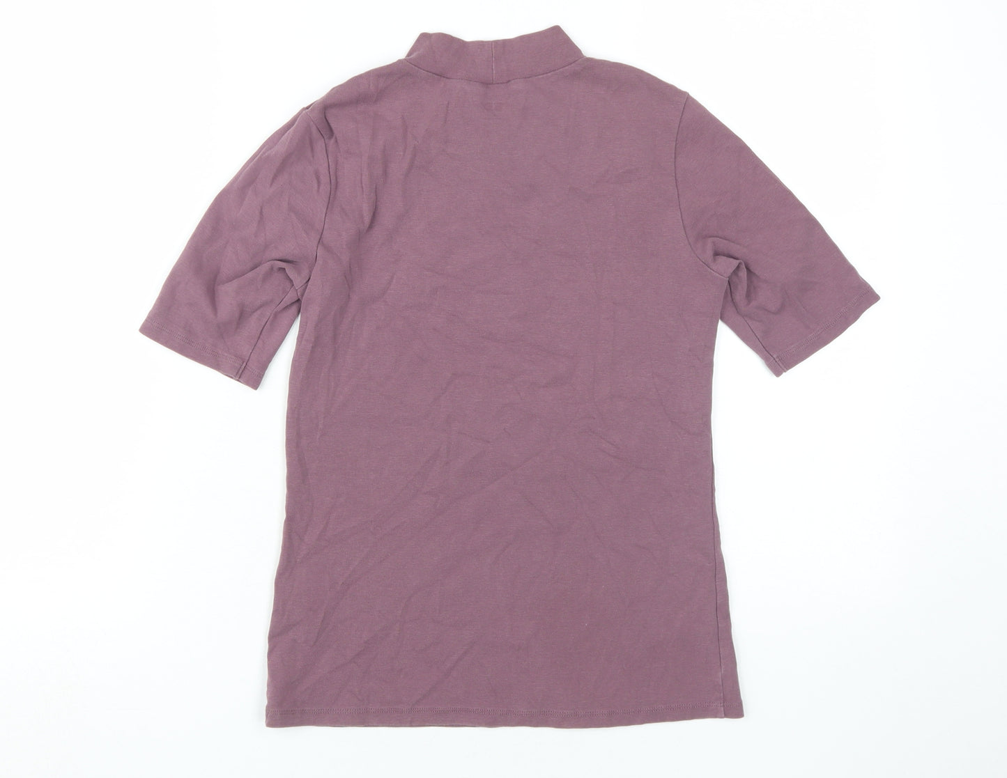 Uniqlo Women's Mock Neck Purple T-Shirt, Size M, Casual