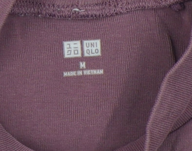 Uniqlo Women's Mock Neck Purple T-Shirt, Size M, Casual
