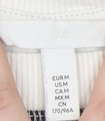 H&M Unisex Striped Pullover Sweatshirt M, Black/White