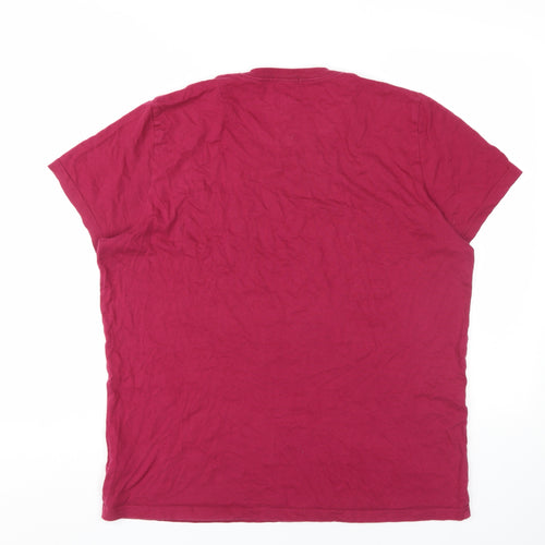 Kin by John Lewis Men's Red V-Neck T-Shirt, L, Cotton