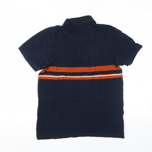 La Redoute Boys Blue Striped Polo Shirt M Casual Cotton