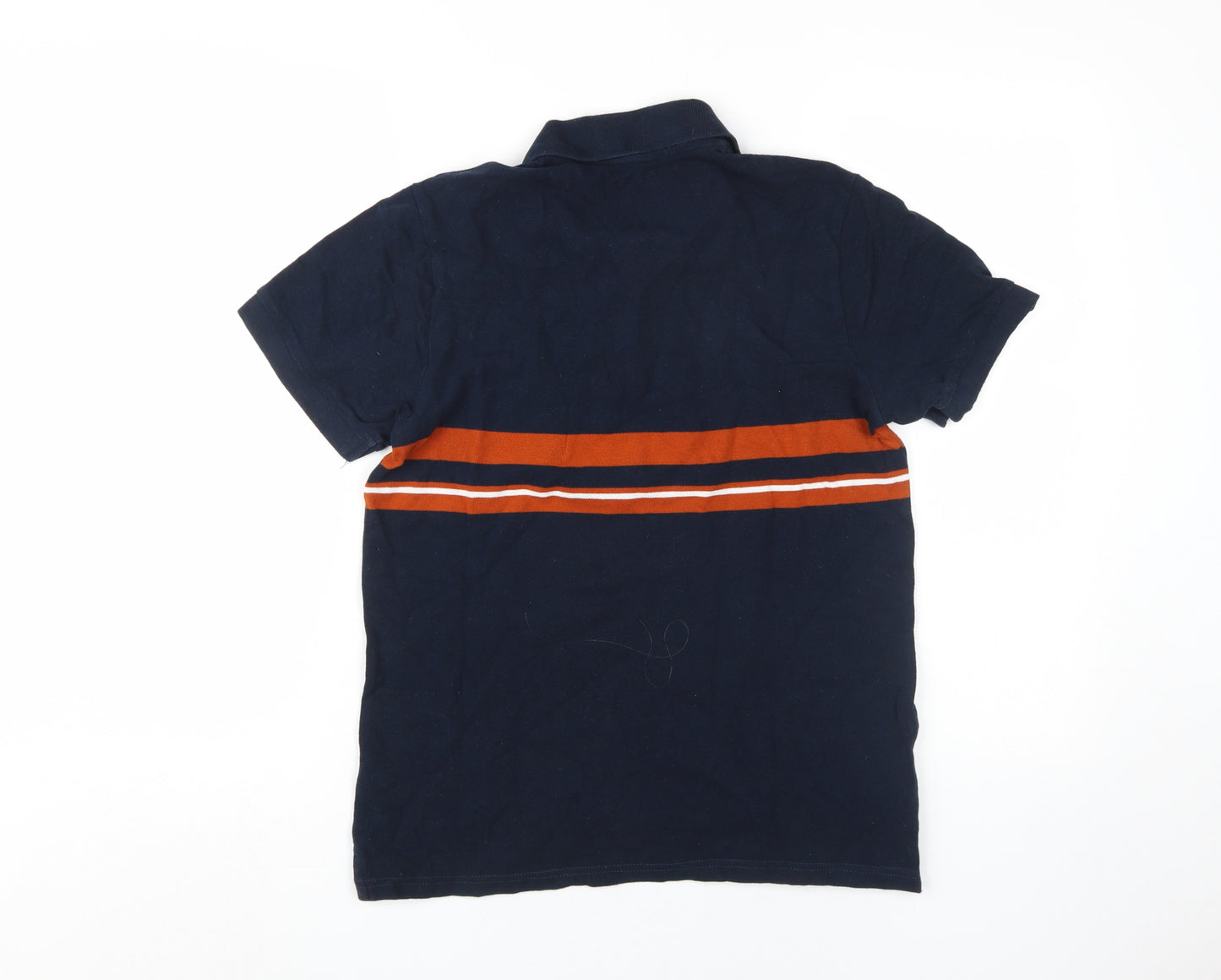 La Redoute Boys Blue Striped Polo Shirt M Casual Cotton