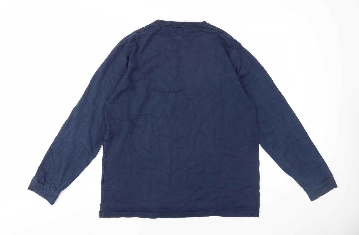 BEAMS Men's Blue Cotton Long Sleeve Crew Neck T-Shirt L