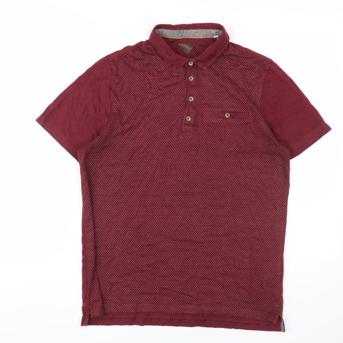 Silver Eight Men's Red Polo Shirt M Short Sleeve
