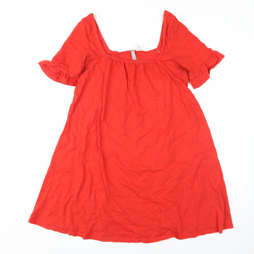 ASOS Women's Red Dress Size 12 with Square Neck