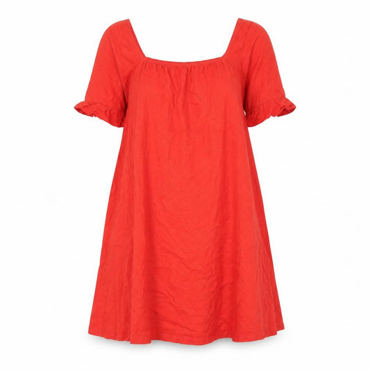 Front view of ASOS Women's Red Dress, size 12, with Square Neck