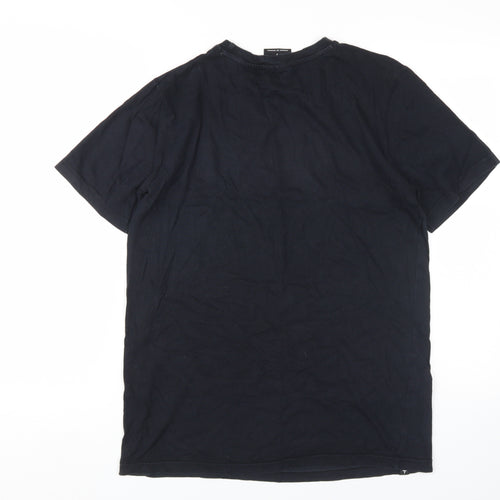 Wasted Men’s Black Graphic Cotton Crew Neck T-Shirt M