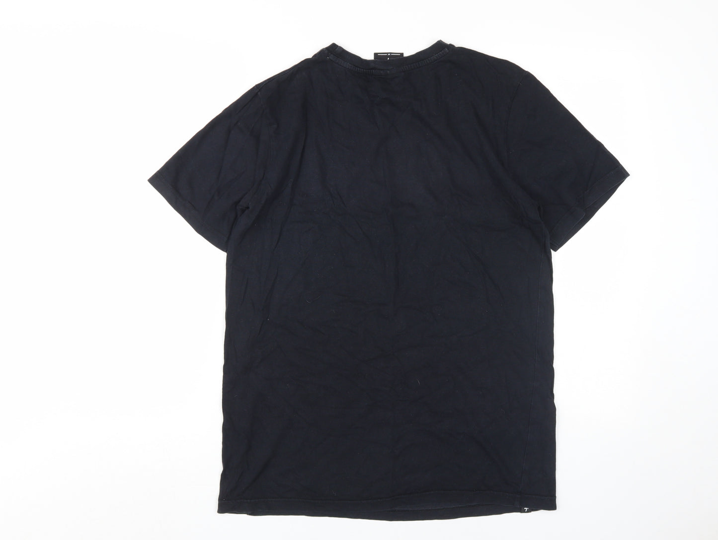 Wasted Men’s Black Graphic Cotton Crew Neck T-Shirt M