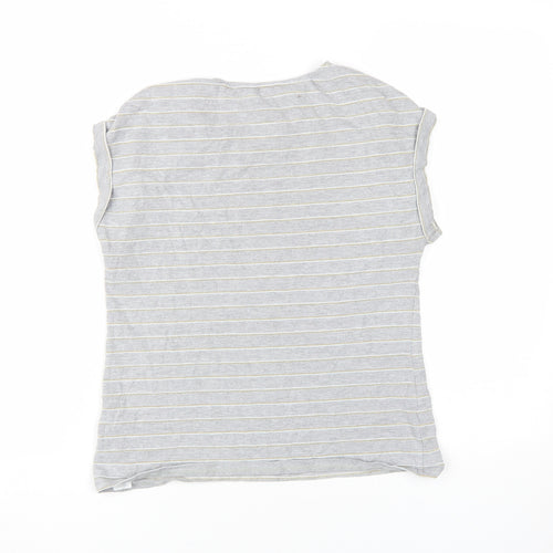 Dorothy Perkins Grey Striped Women's Size 10 T-Shirt