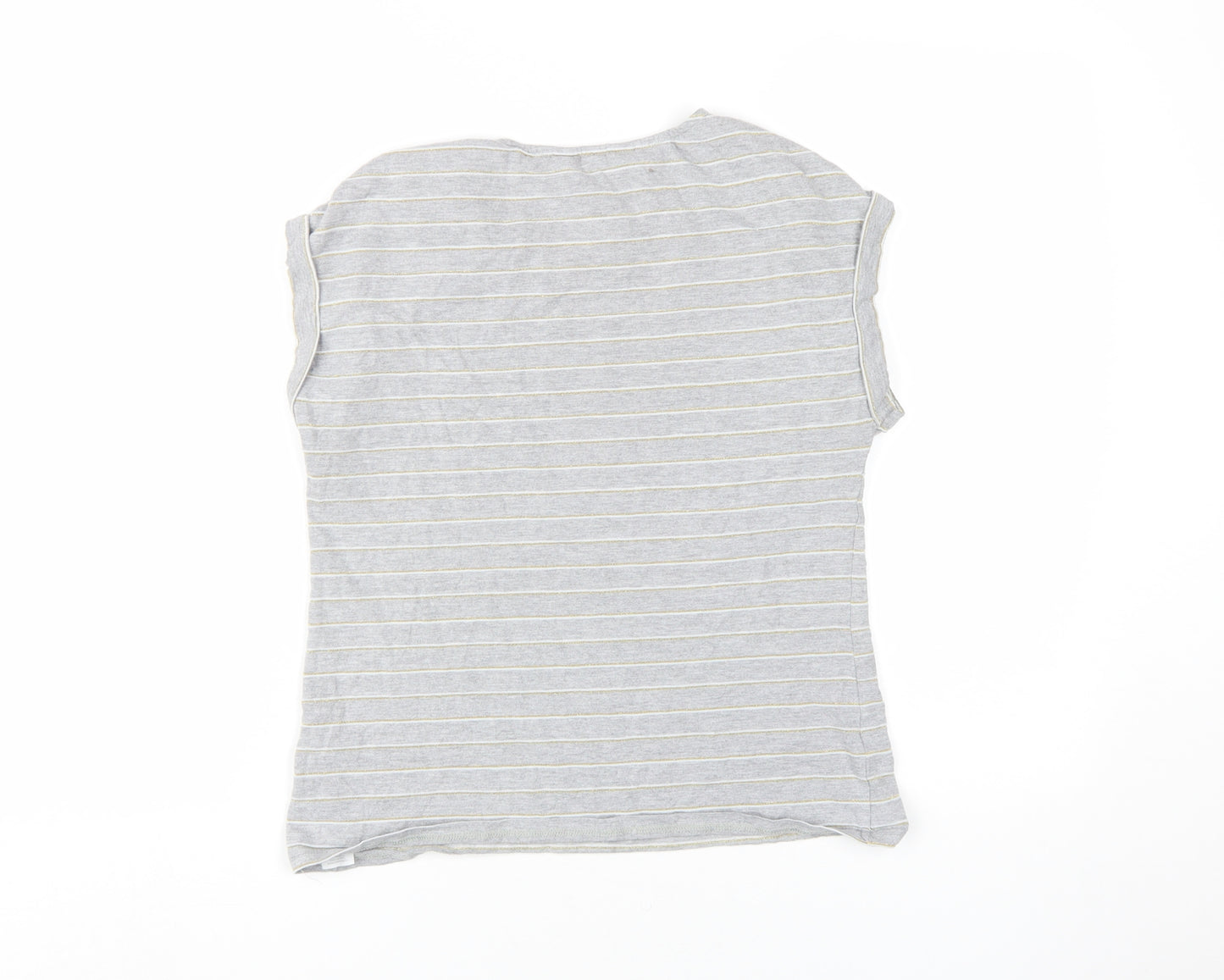 Dorothy Perkins Grey Striped Women's Size 10 T-Shirt