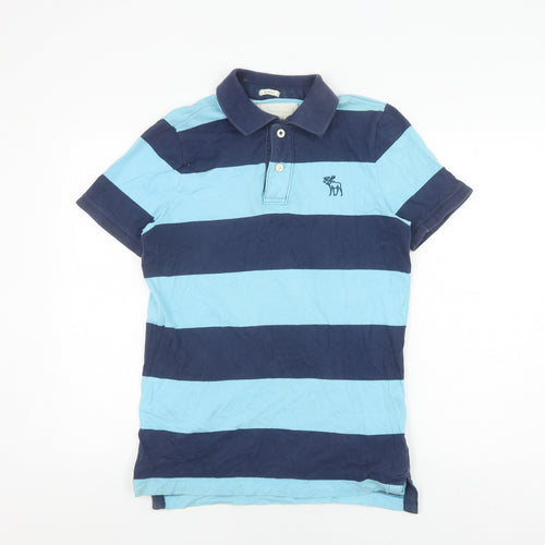 Abercrombie & Fitch Unisex Blue Striped Polo M