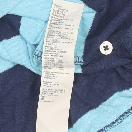 Abercrombie & Fitch Unisex Blue Striped Polo M