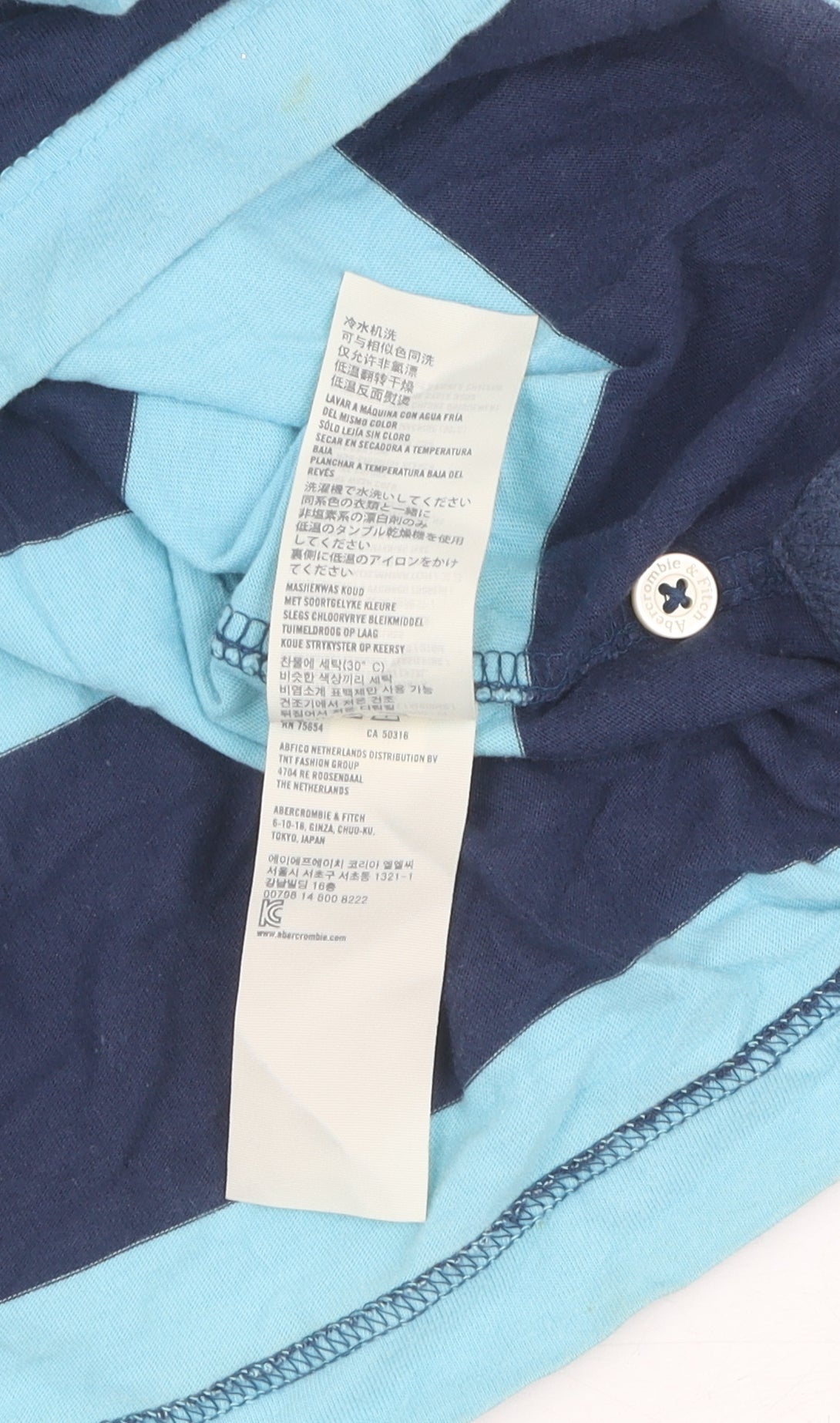 Abercrombie & Fitch Unisex Blue Striped Polo M