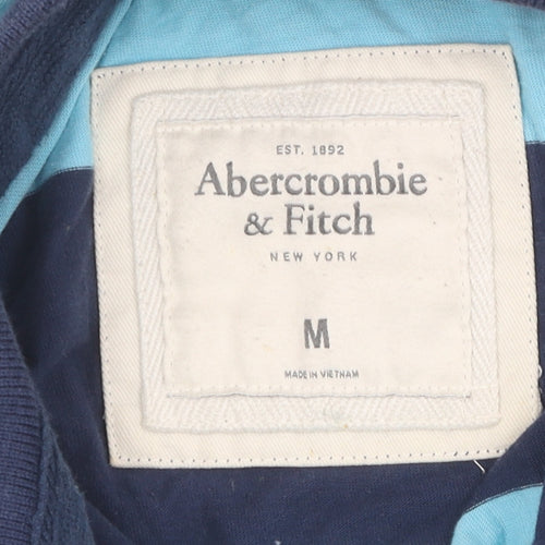 Abercrombie & Fitch Unisex Blue Striped Polo M