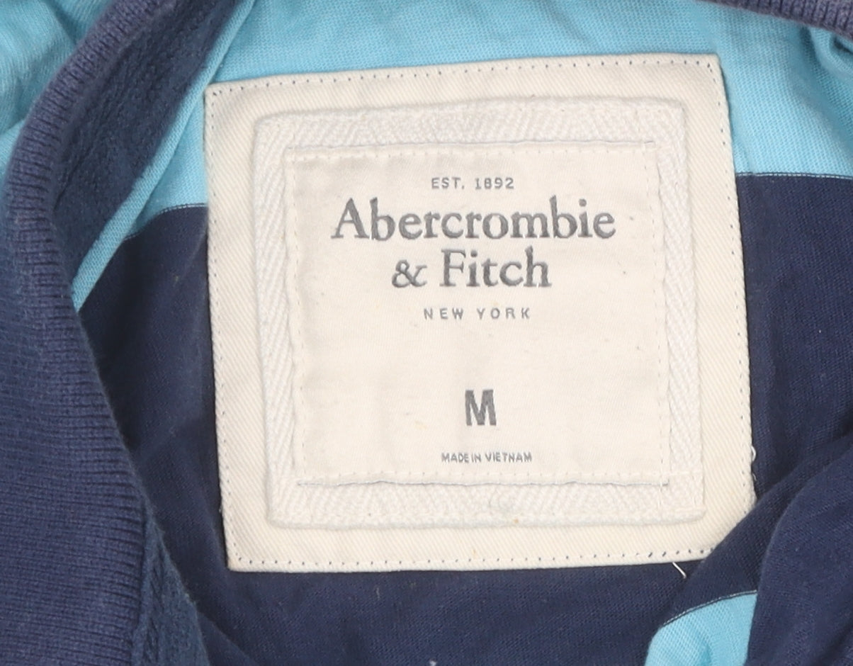Abercrombie & Fitch Unisex Blue Striped Polo M