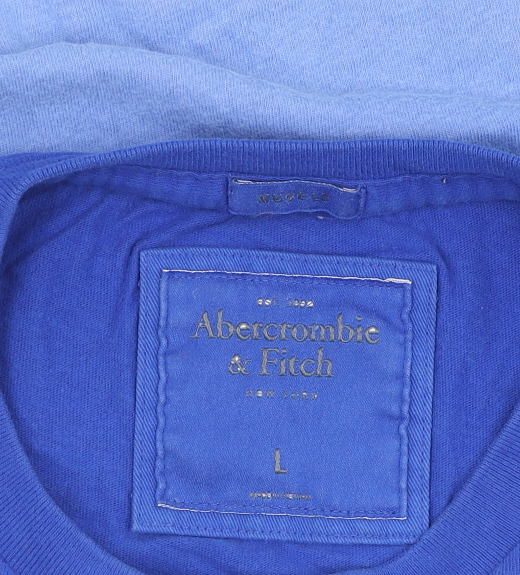 Abercrombie & Fitch Men's Blue Cotton T-Shirt L