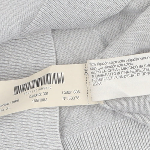 Massimo Dutti Men’s Grey Short Sleeve Polo XL