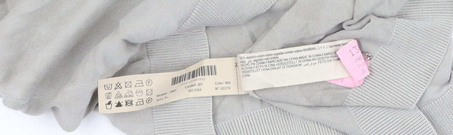 Massimo Dutti Men’s Grey Short Sleeve Polo XL