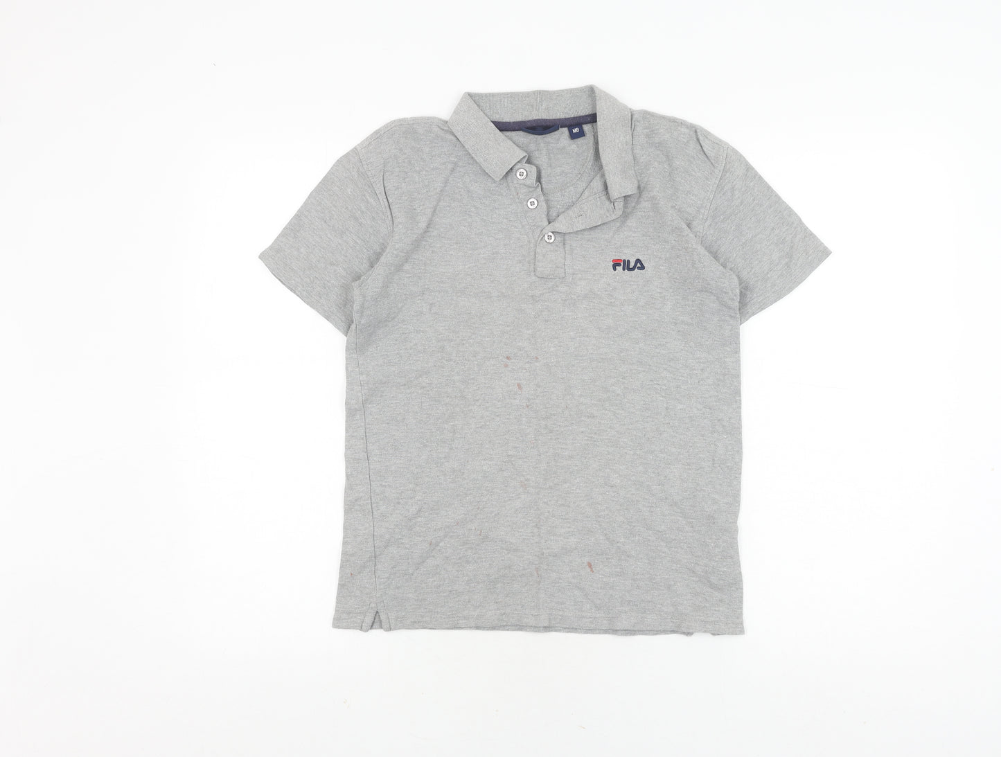Fila Boys Grey Polo Shirt, Medium Regular Fit Casual