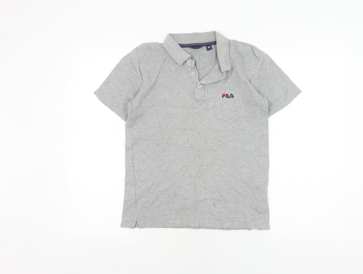 Fila Boys Grey Polo Shirt, Medium Regular Fit Casual
