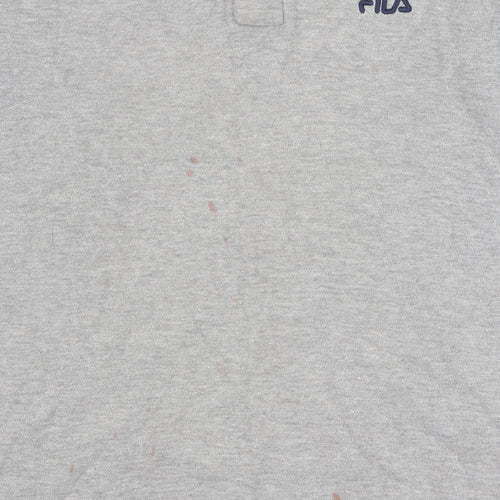 Fila Boys Grey Polo Shirt, Medium Regular Fit Casual