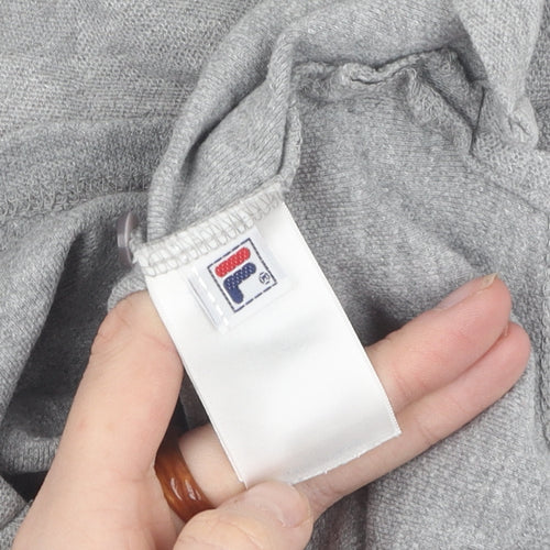 Fila Boys Grey Polo Shirt, Medium Regular Fit Casual