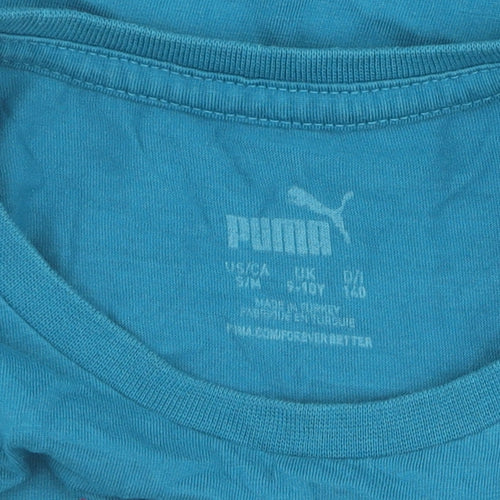 Puma Boys Blue Graphic T-Shirt, Size 10Y, Sports Style
