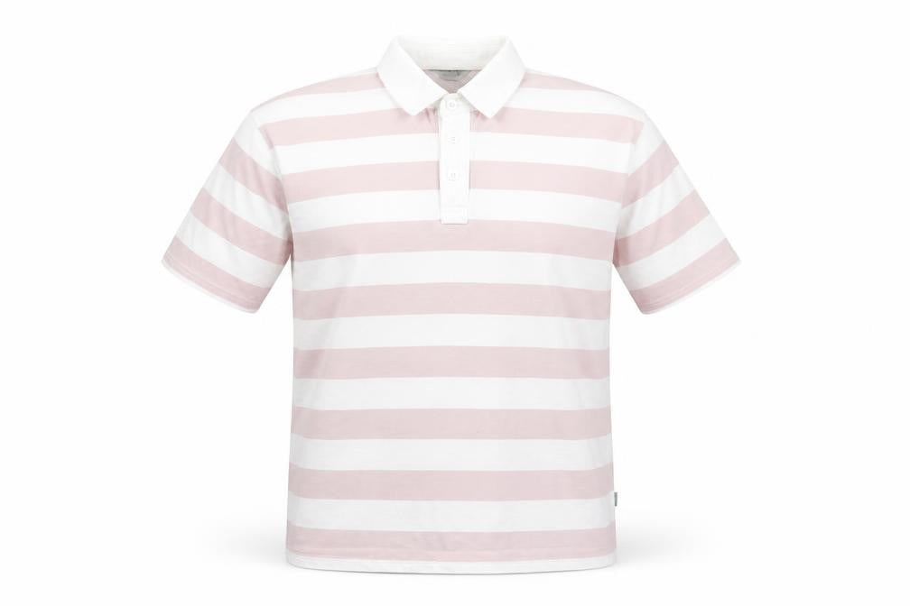 Hawkshead Men's Pink Striped Polo XL Short Sleeve