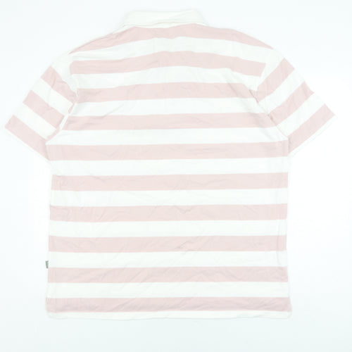 Hawkshead Men's Pink Striped Polo XL Short Sleeve
