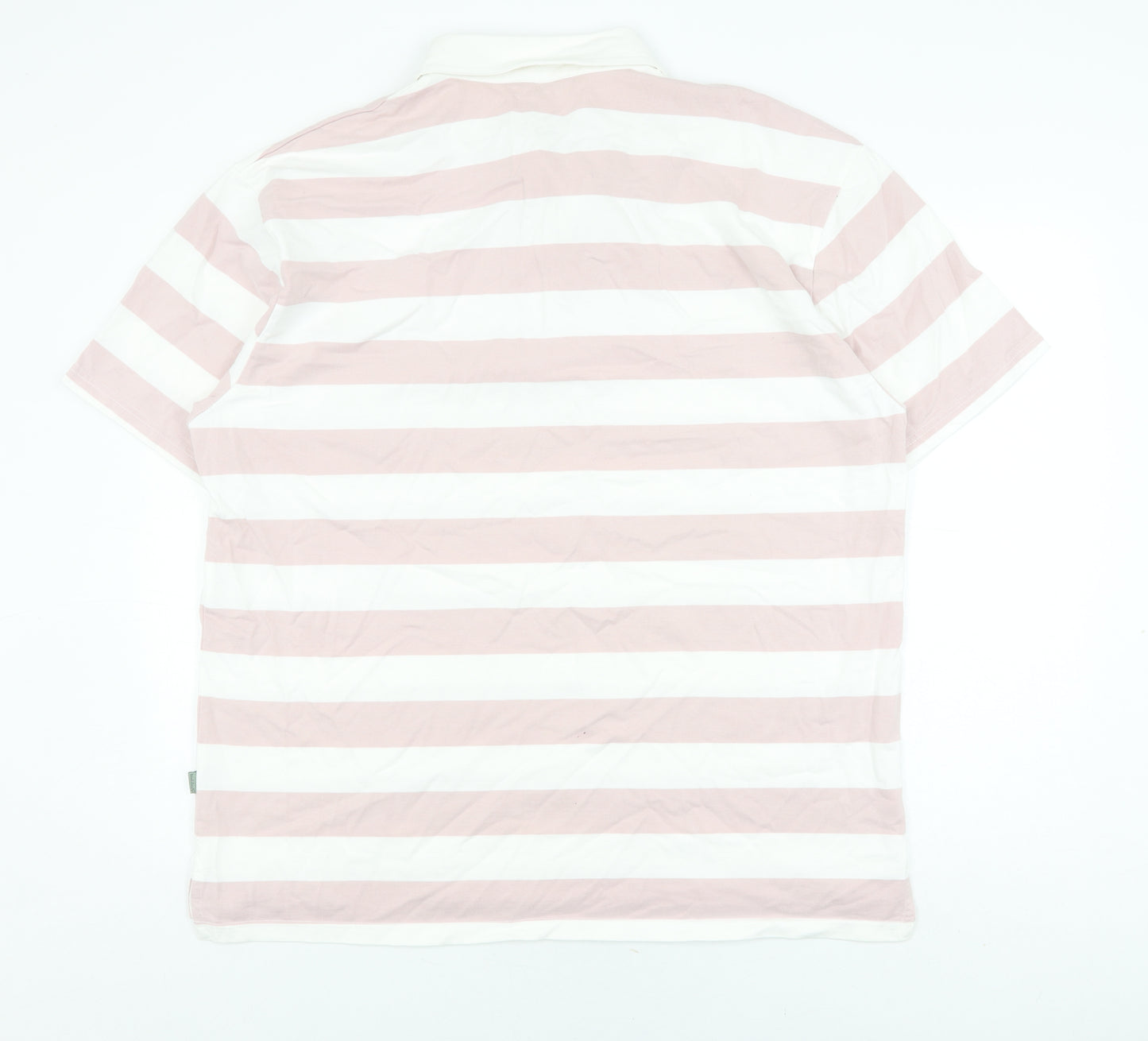 Hawkshead Men's Pink Striped Polo XL Short Sleeve
