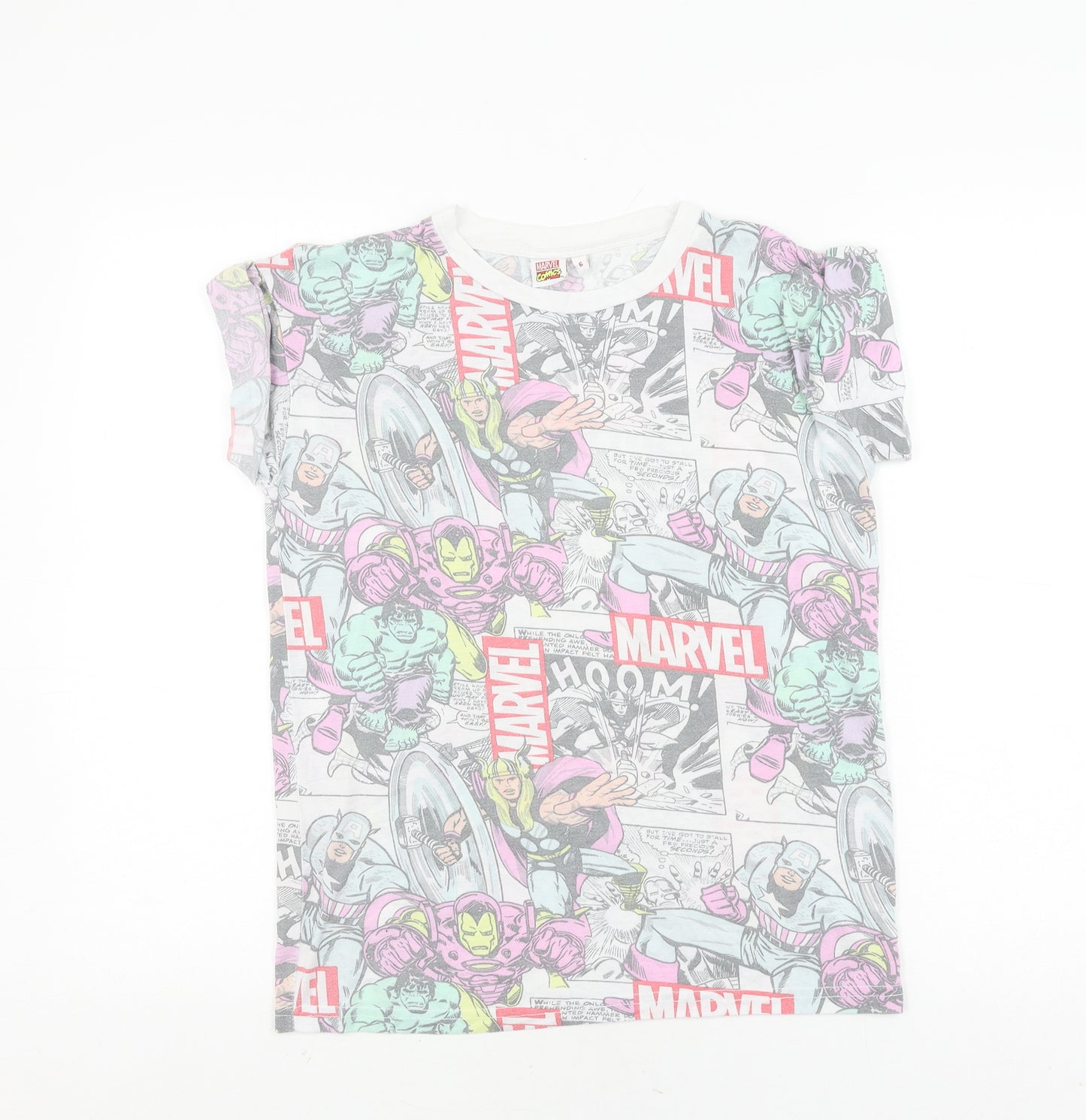 Marvel Comics Unisex Multicoloured T-Shirt Size 6