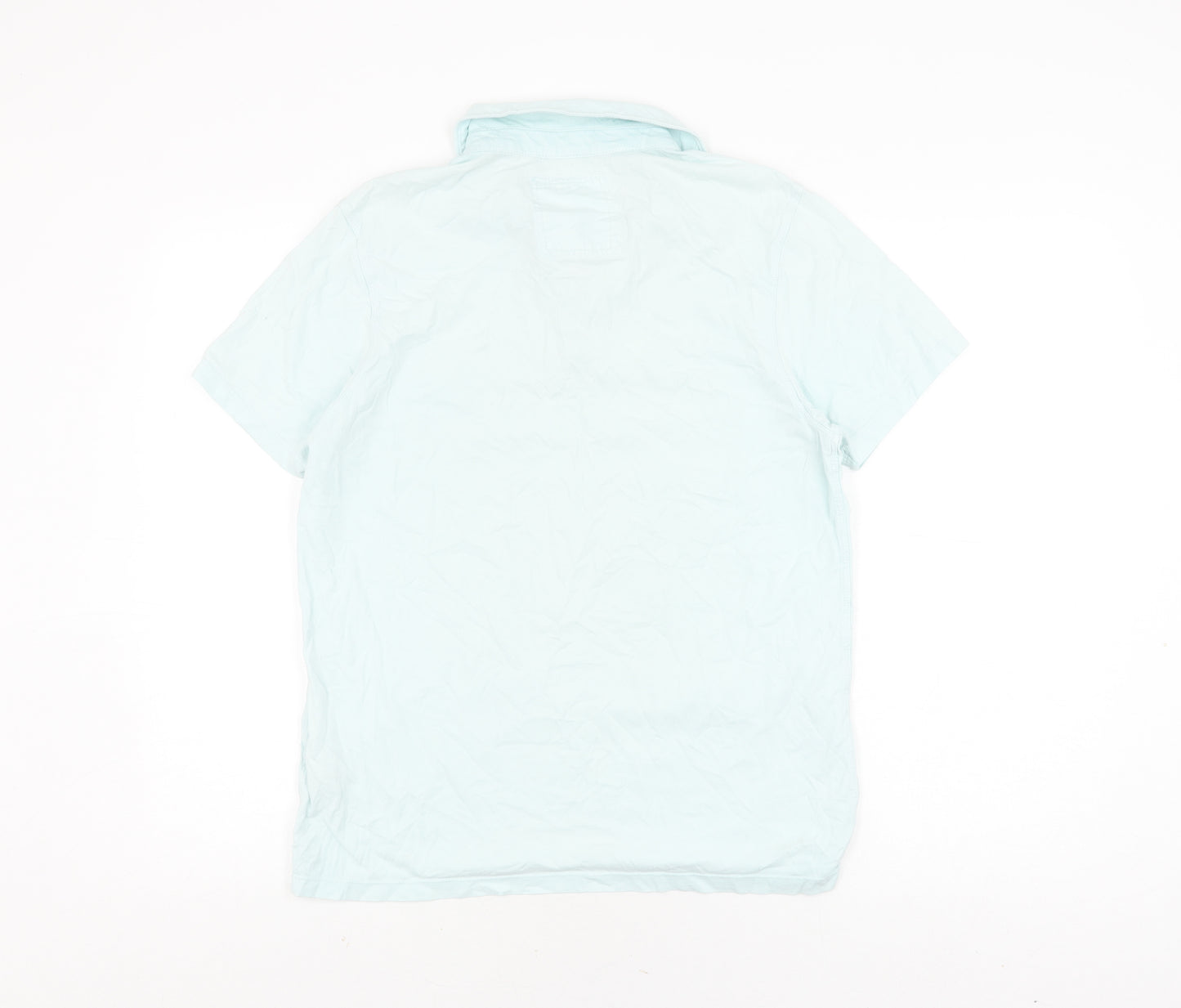 Jasper Conran Men's Blue Cotton Polo, Size S, Short Sleeve