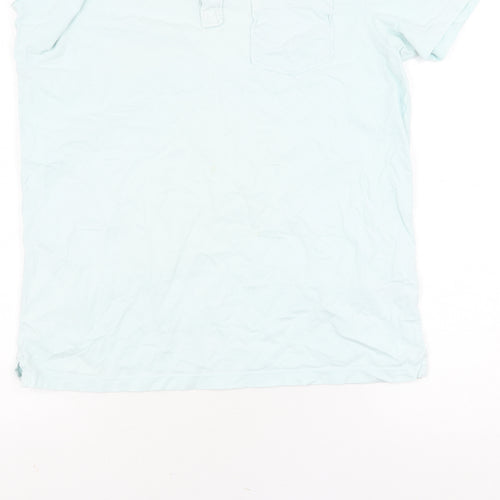 Jasper Conran Men's Blue Cotton Polo, Size S, Short Sleeve