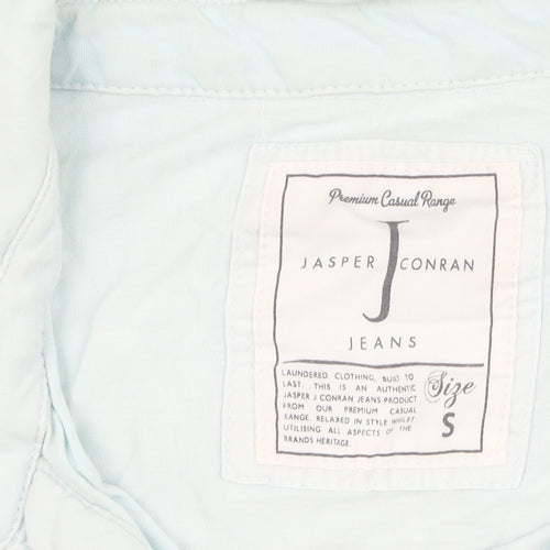 Jasper Conran Men's Blue Cotton Polo, Size S, Short Sleeve