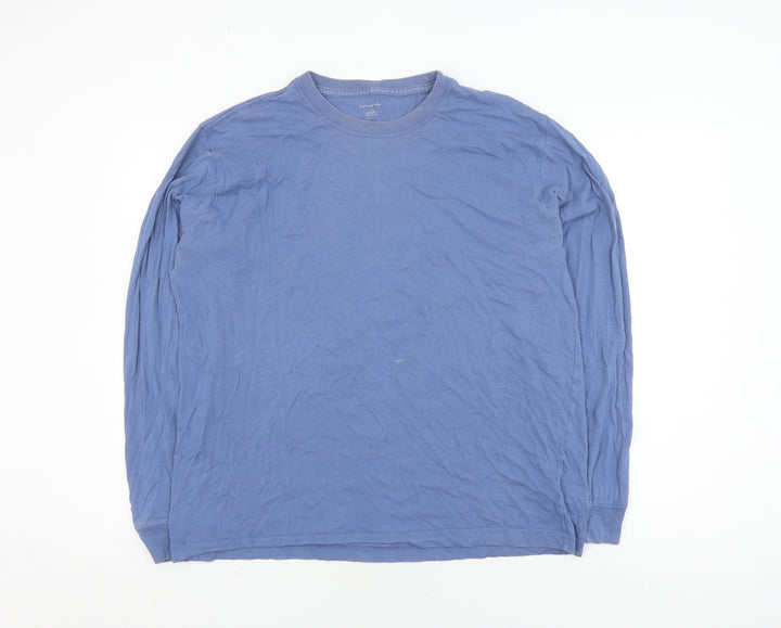Lands' End Men's Blue Pullover Cotton Sweatshirt L