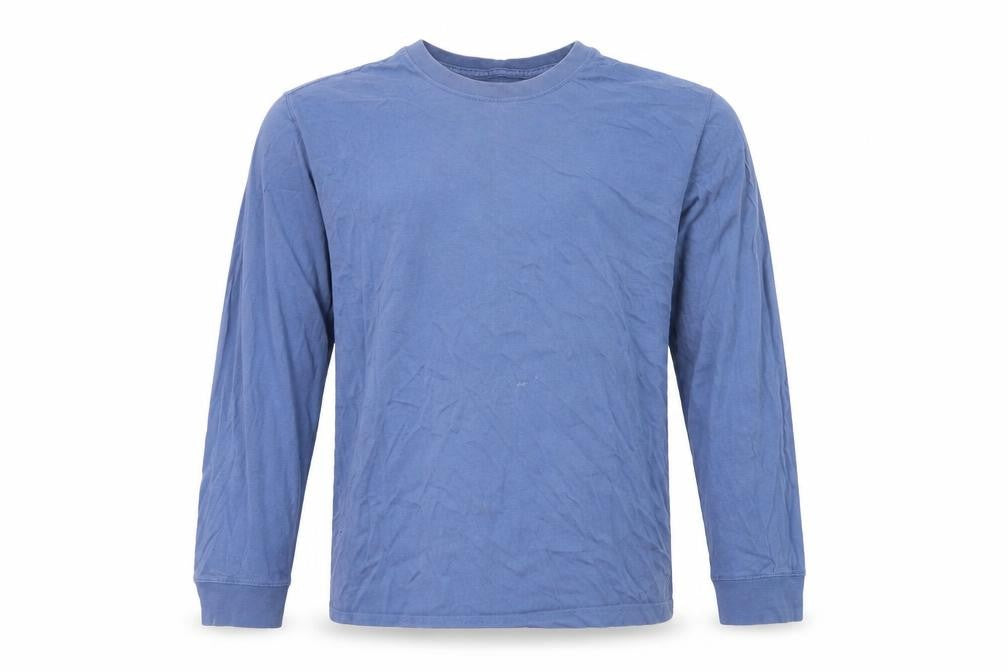 Front view of Lands' End Men's Blue Pullover Cotton Sweatshirt L