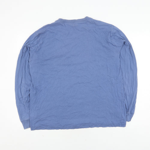 Lands' End Men's Blue Pullover Cotton Sweatshirt L