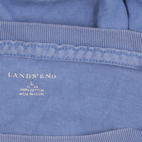 Lands' End Men's Blue Pullover Cotton Sweatshirt L