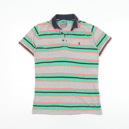 Bluezoo Boys Multicoloured Striped Polo, Age 11-12 Years
