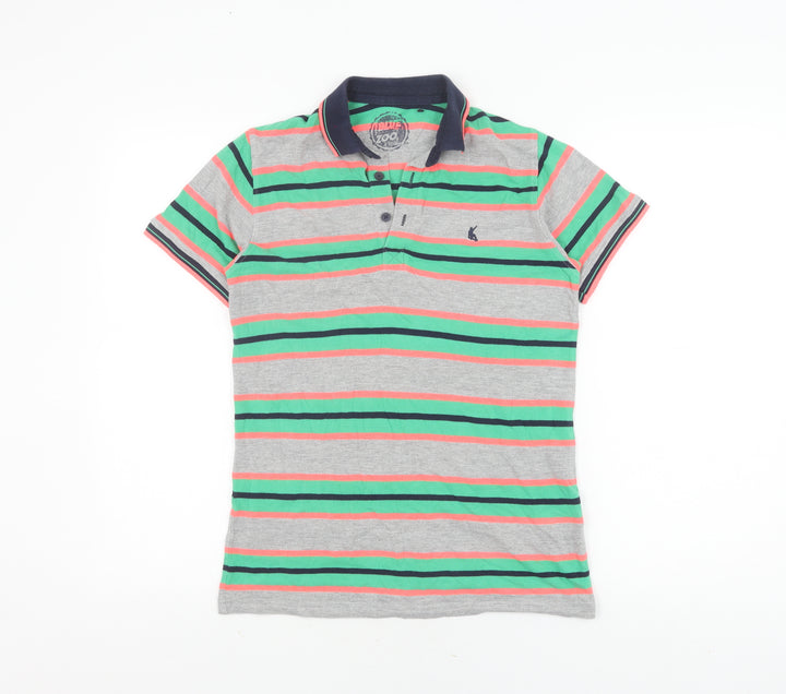 Bluezoo Boys Multicoloured Striped Polo, Age 11-12 Years
