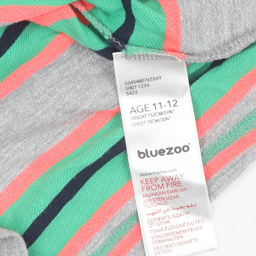 Bluezoo Boys Multicoloured Striped Polo, Age 11-12 Years