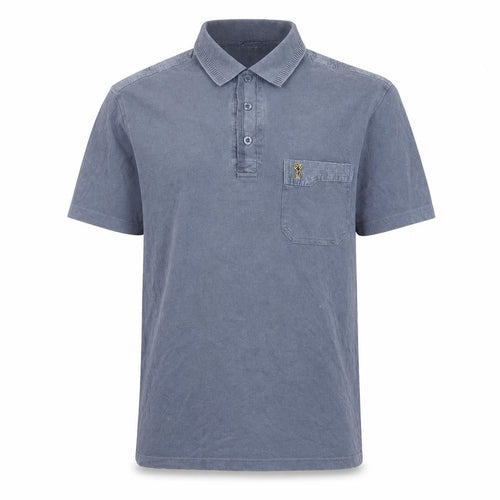Men's Blue Cotton Goldman Polo Shirt M Short Sleeve