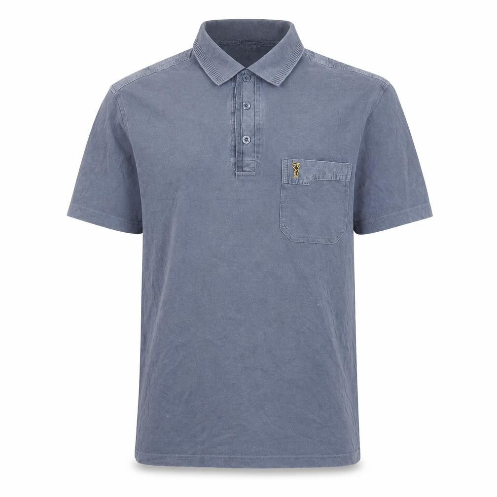 Men's Blue Cotton Goldman Polo Shirt M Short Sleeve