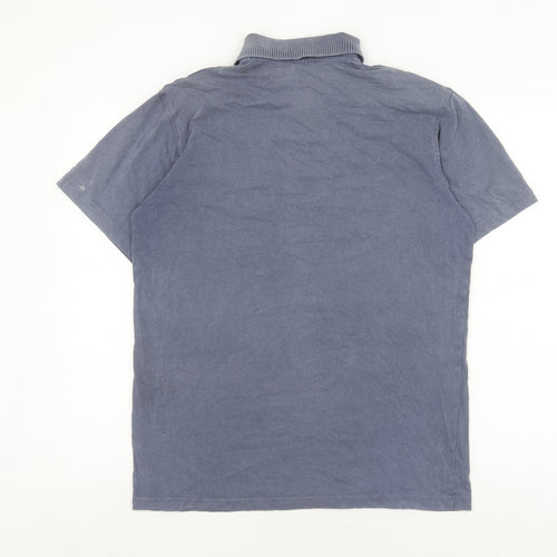 Men's Blue Cotton Goldman Polo Shirt M Short Sleeve
