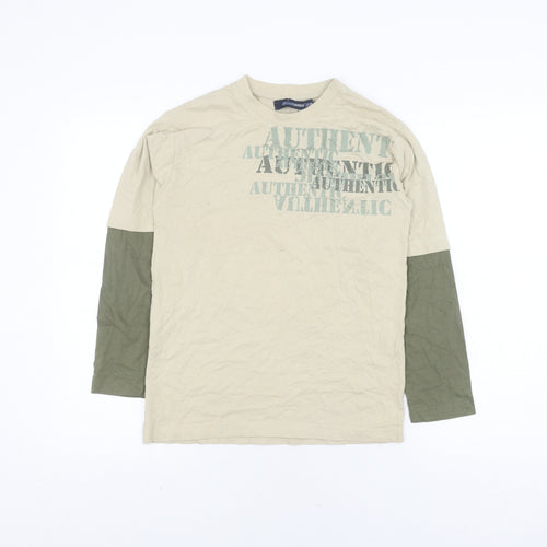 Bluebase Teens Beige Pullover Graphic Print Sweatshirt 10+