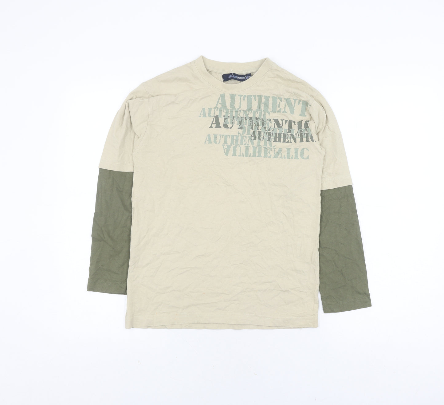 Bluebase Teens Beige Pullover Graphic Print Sweatshirt 10+