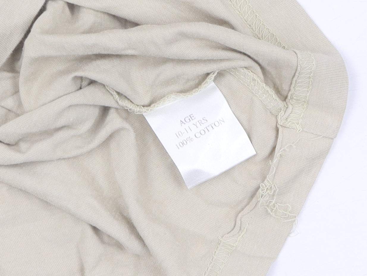 Bluebase Teens Beige Pullover Graphic Print Sweatshirt 10+