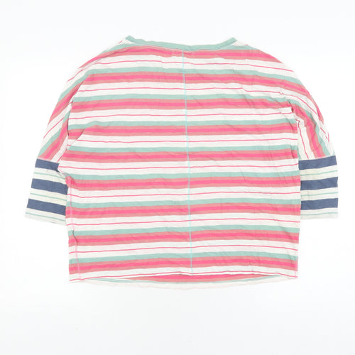 White Stuff Women's Multicoloured Cotton Striped T-Shirt Size 10