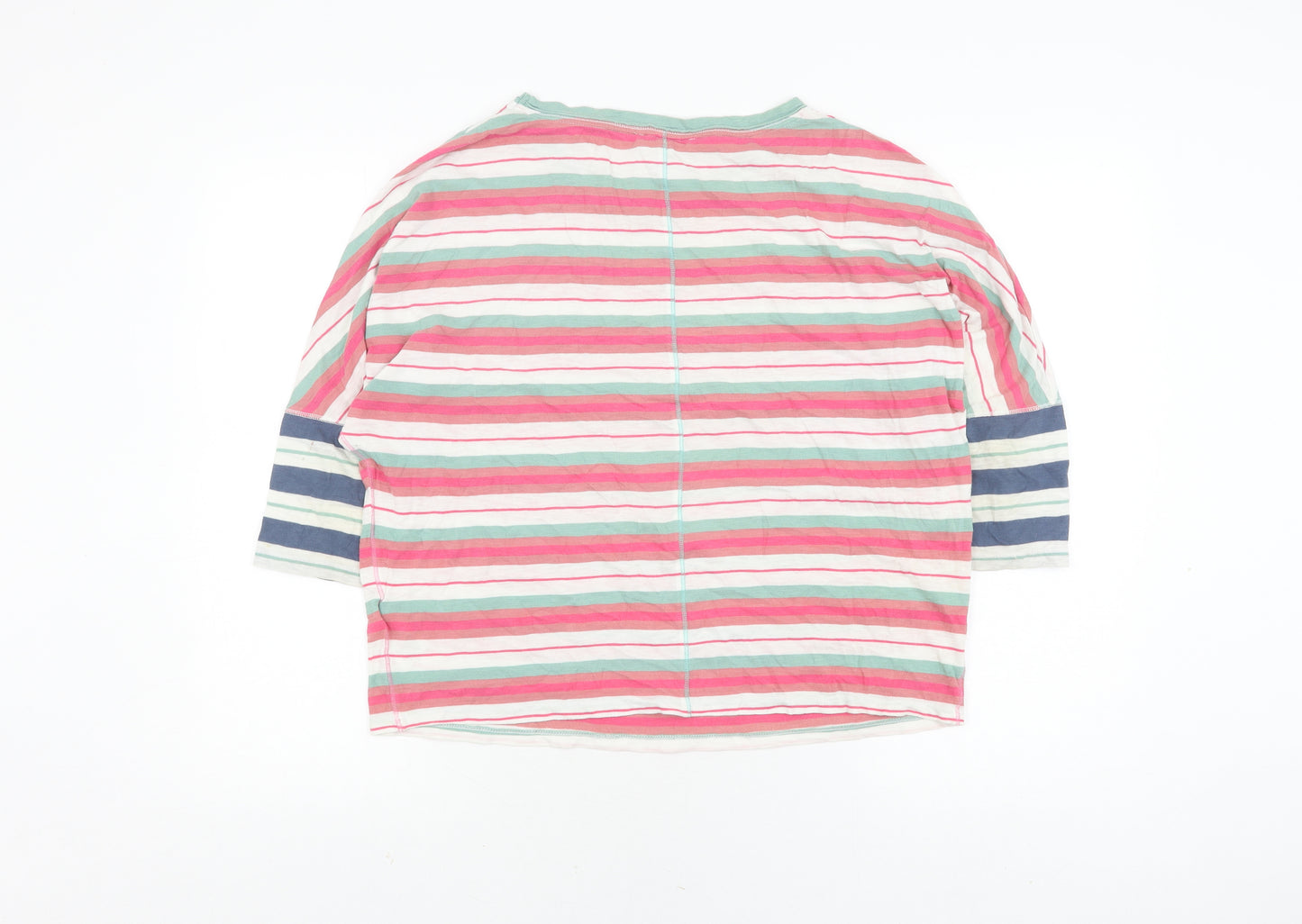 White Stuff Women's Multicoloured Cotton Striped T-Shirt Size 10