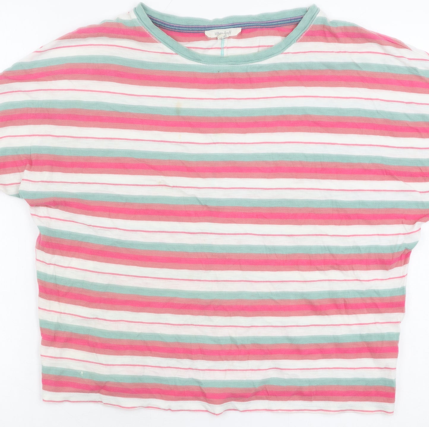 White Stuff Women's Multicoloured Cotton Striped T-Shirt Size 10
